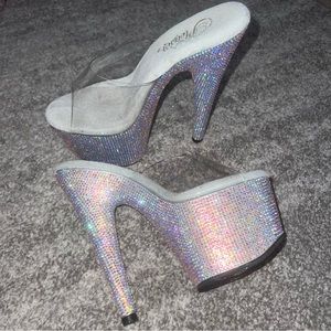 PLEASER Bejeweled-712RS 7 INCH SANDAL HEELS SZ 6
